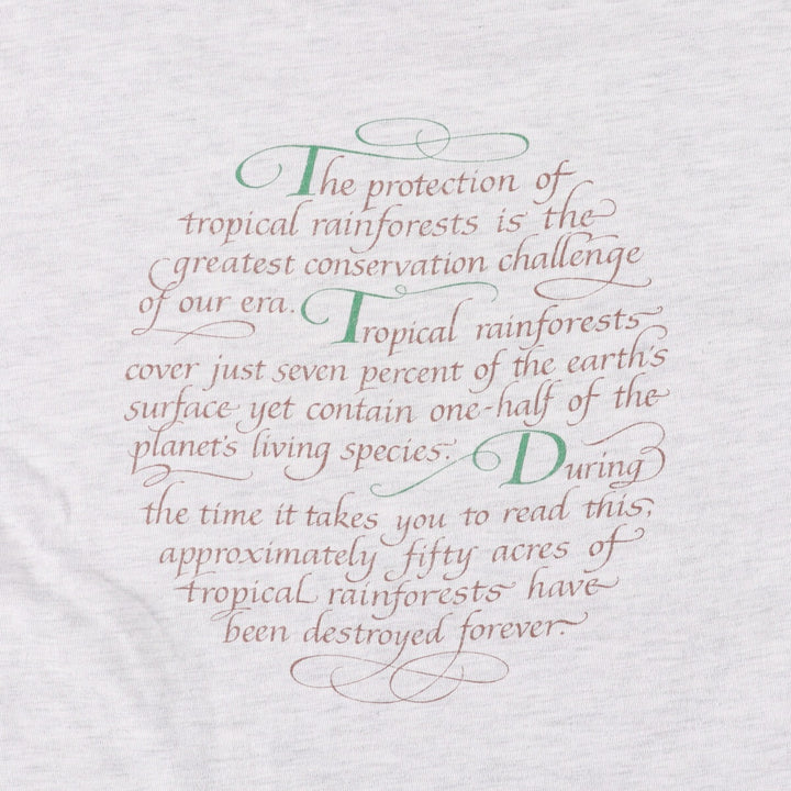 Vintage 1980'S Hanes Beefy-T Blue Tag Animal Print T-Shirt, Made in USA, Men's Size Small cotton gray type Vintage Second Hand