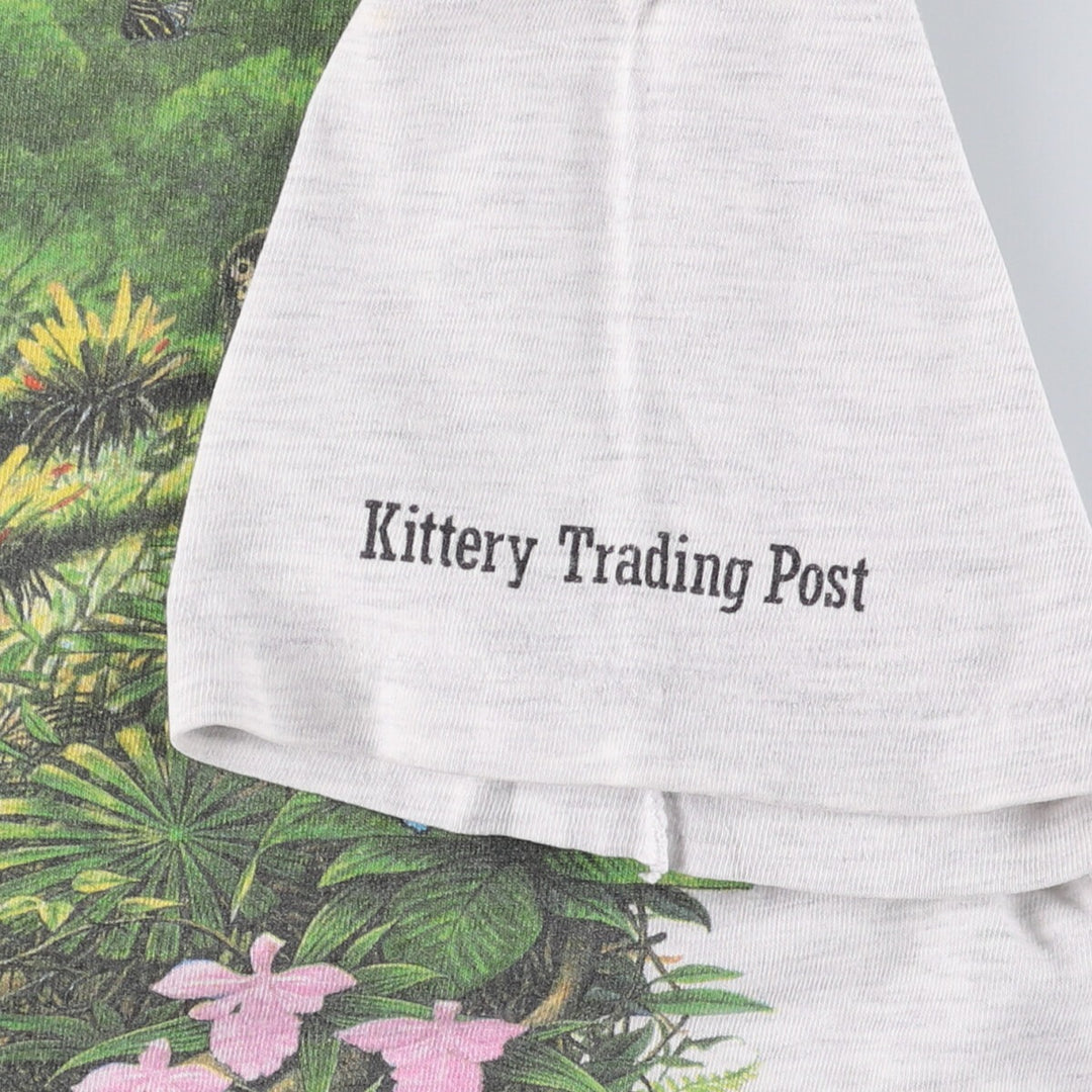 Vintage 1980'S Hanes Beefy-T Blue Tag Animal Print T-Shirt, Made in USA, Men's Size Small cotton gray type Vintage Second Hand