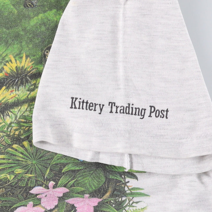 Vintage 1980'S Hanes Beefy-T Blue Tag Animal Print T-Shirt, Made in USA, Men's Size Small cotton gray type Vintage Second Hand