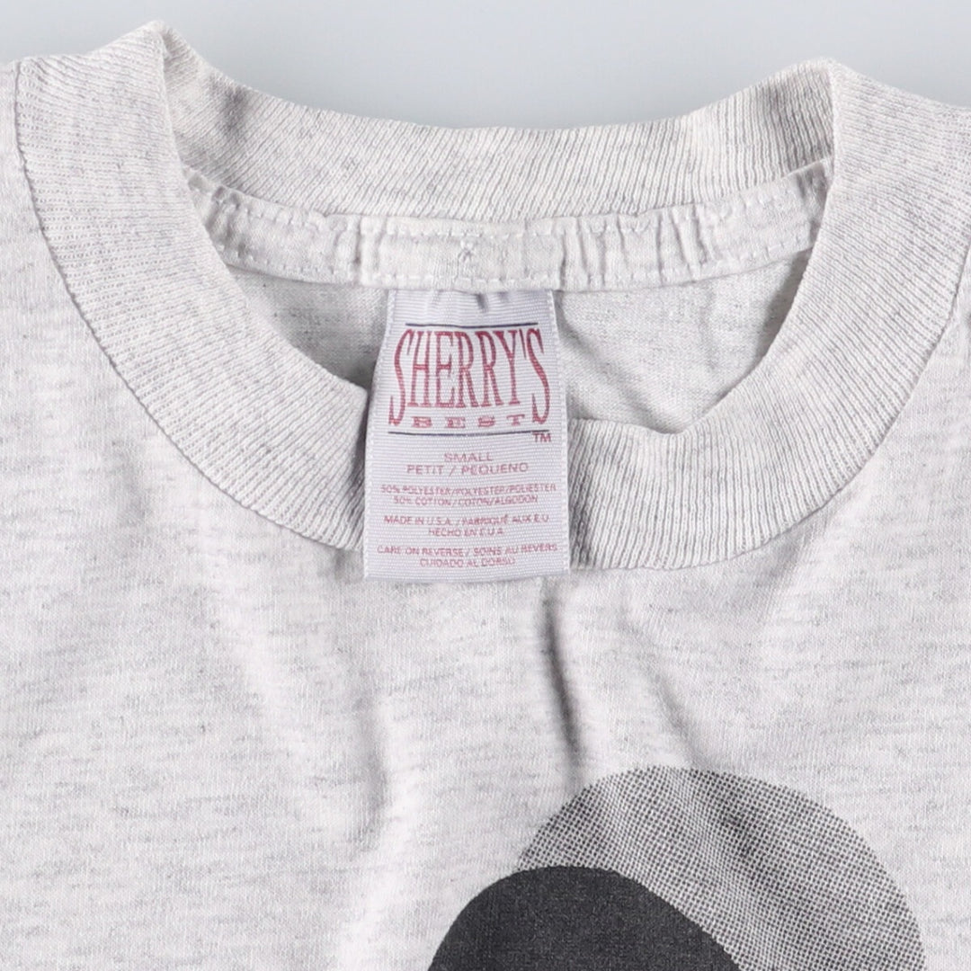 Vintage 90'S SHELLY'S Disney Mickey Mouse character print T-shirt, Made in USA, Men's Size Small polyester gray type Vintage Second Hand