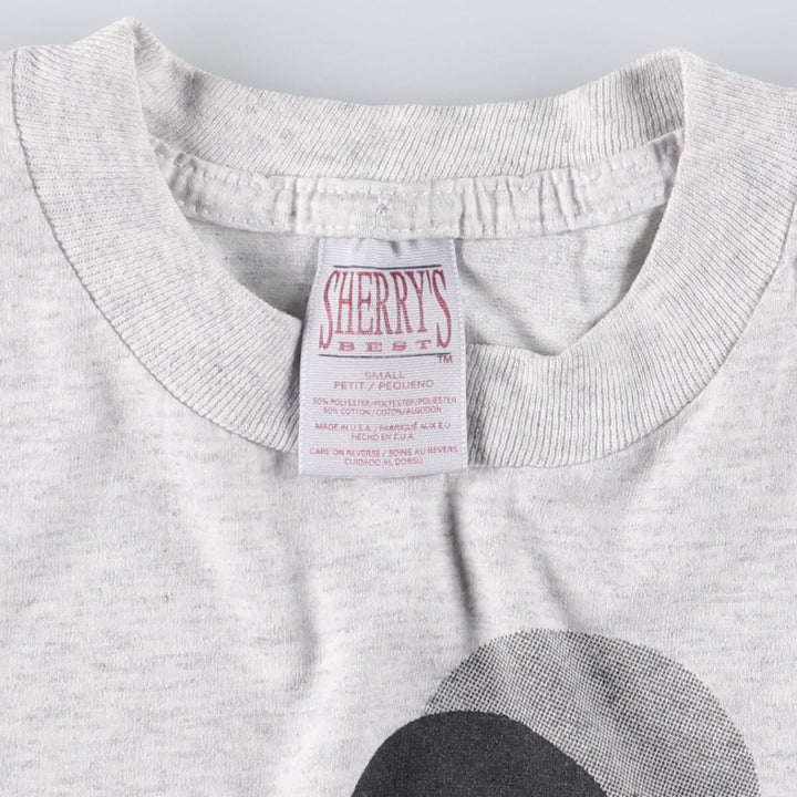 Vintage 90'S SHELLY'S Disney Mickey Mouse character print T-shirt, Made in USA, Men's Size Small polyester gray type Vintage Second Hand