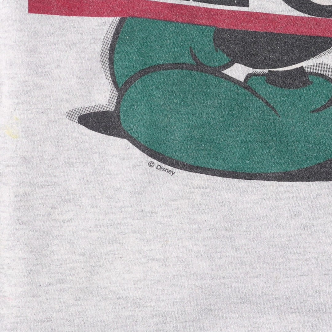 Vintage 90'S SHELLY'S Disney Mickey Mouse character print T-shirt, Made in USA, Men's Size Small polyester gray type Vintage Second Hand
