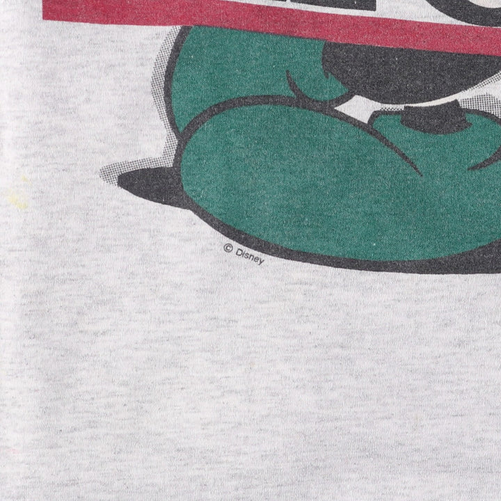 Vintage 90'S SHELLY'S Disney Mickey Mouse character print T-shirt, Made in USA, Men's Size Small polyester gray type Vintage Second Hand
