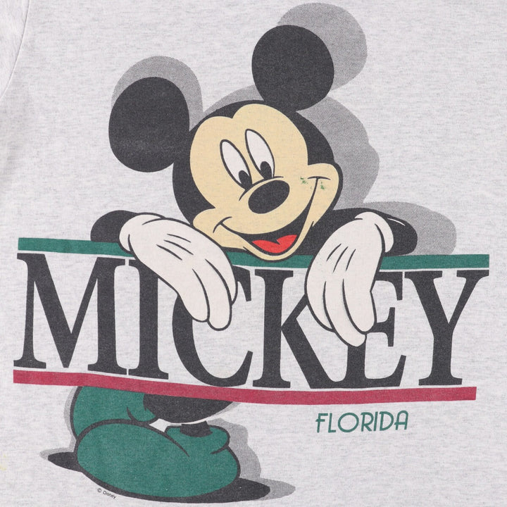 Vintage 90'S SHELLY'S Disney Mickey Mouse character print T-shirt, Made in USA, Men's Size Small polyester gray type Vintage Second Hand