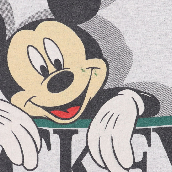 Vintage 90'S SHELLY'S Disney Mickey Mouse character print T-shirt, Made in USA, Men's Size Small polyester gray type Vintage Second Hand