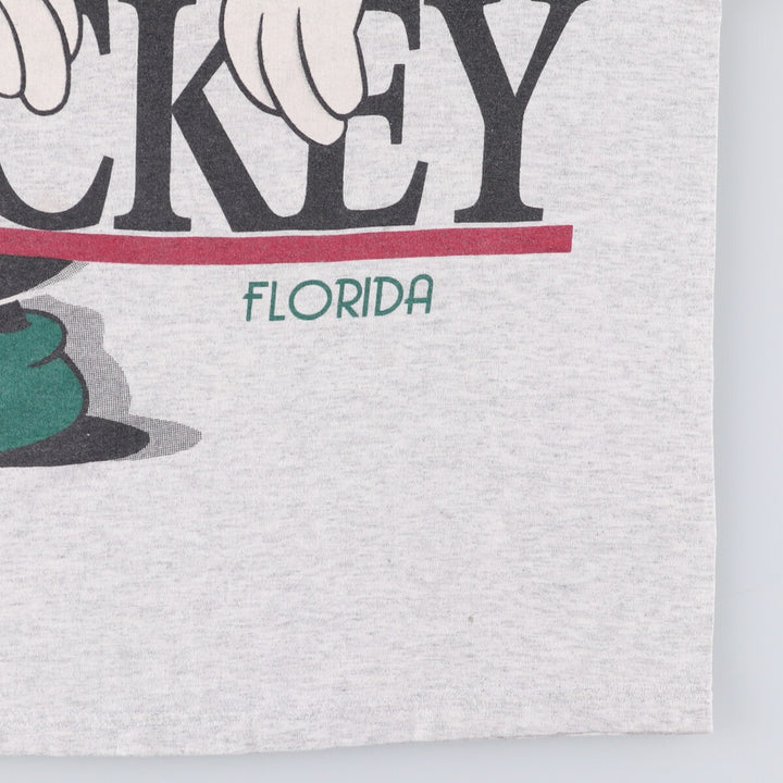Vintage 90'S SHELLY'S Disney Mickey Mouse character print T-shirt, Made in USA, Men's Size Small polyester gray type Vintage Second Hand