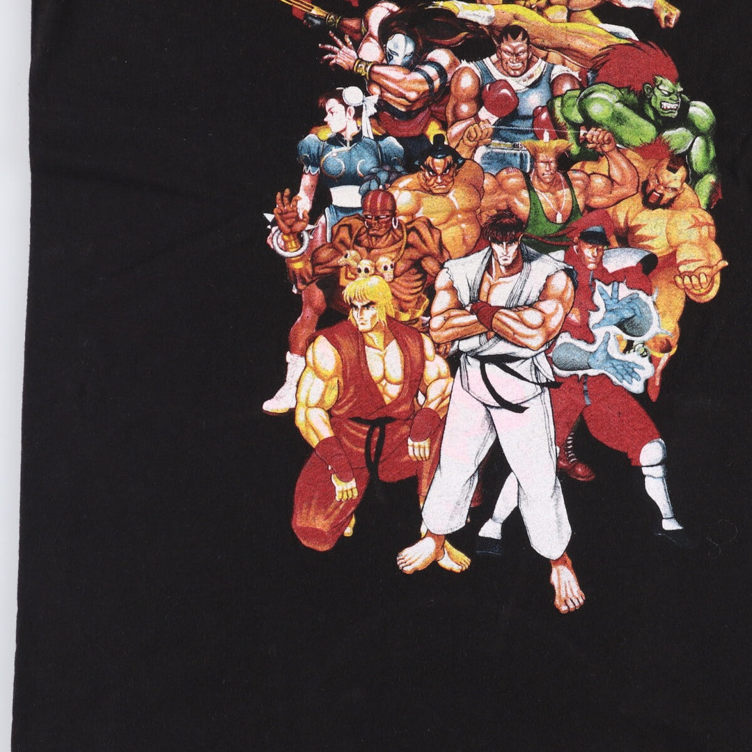 STREET FIGHTER Street Fighter character print T-shirt, women's size S cotton black type Vintage Second Hand