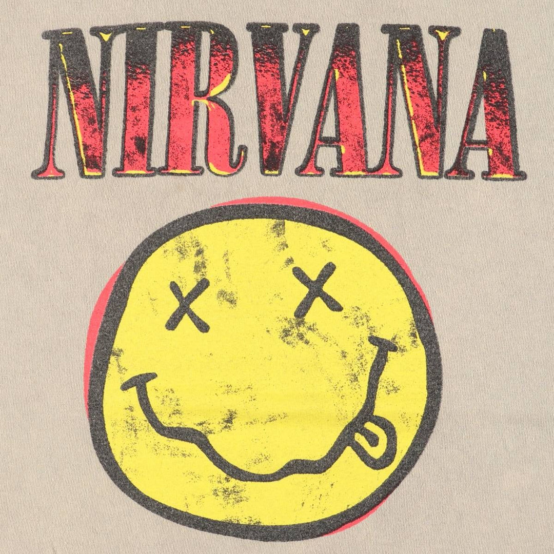 NIRVANA Nirvana Band T-shirt, Band T, Men's M size cotton Khaki type Vintage Second Hand