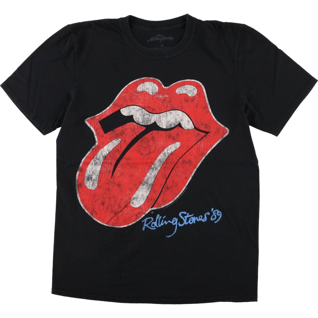 The Rolling Stones Band T-shirt, Men's M size cotton black type Vintage Second Hand