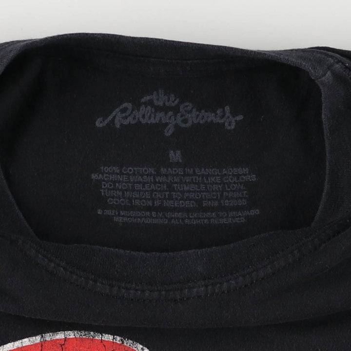 The Rolling Stones Band T-shirt, Men's M size cotton black type Vintage Second Hand