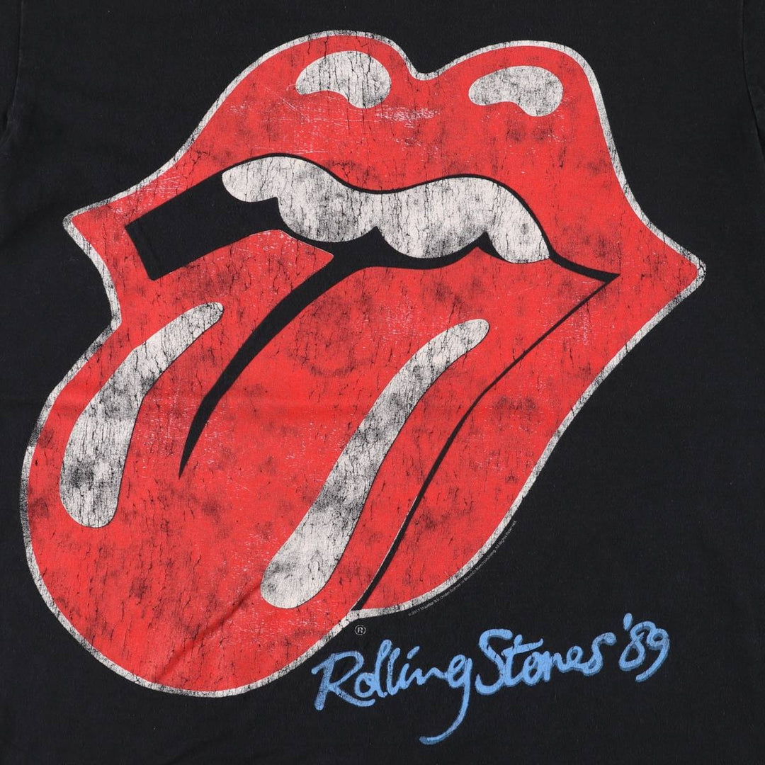 The Rolling Stones Band T-shirt, Men's M size cotton black type Vintage Second Hand