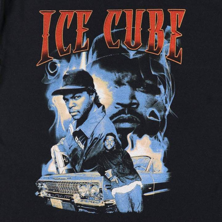 ICE CUBE Rap T-shirt, Men's XL size cotton black type Vintage Second Hand