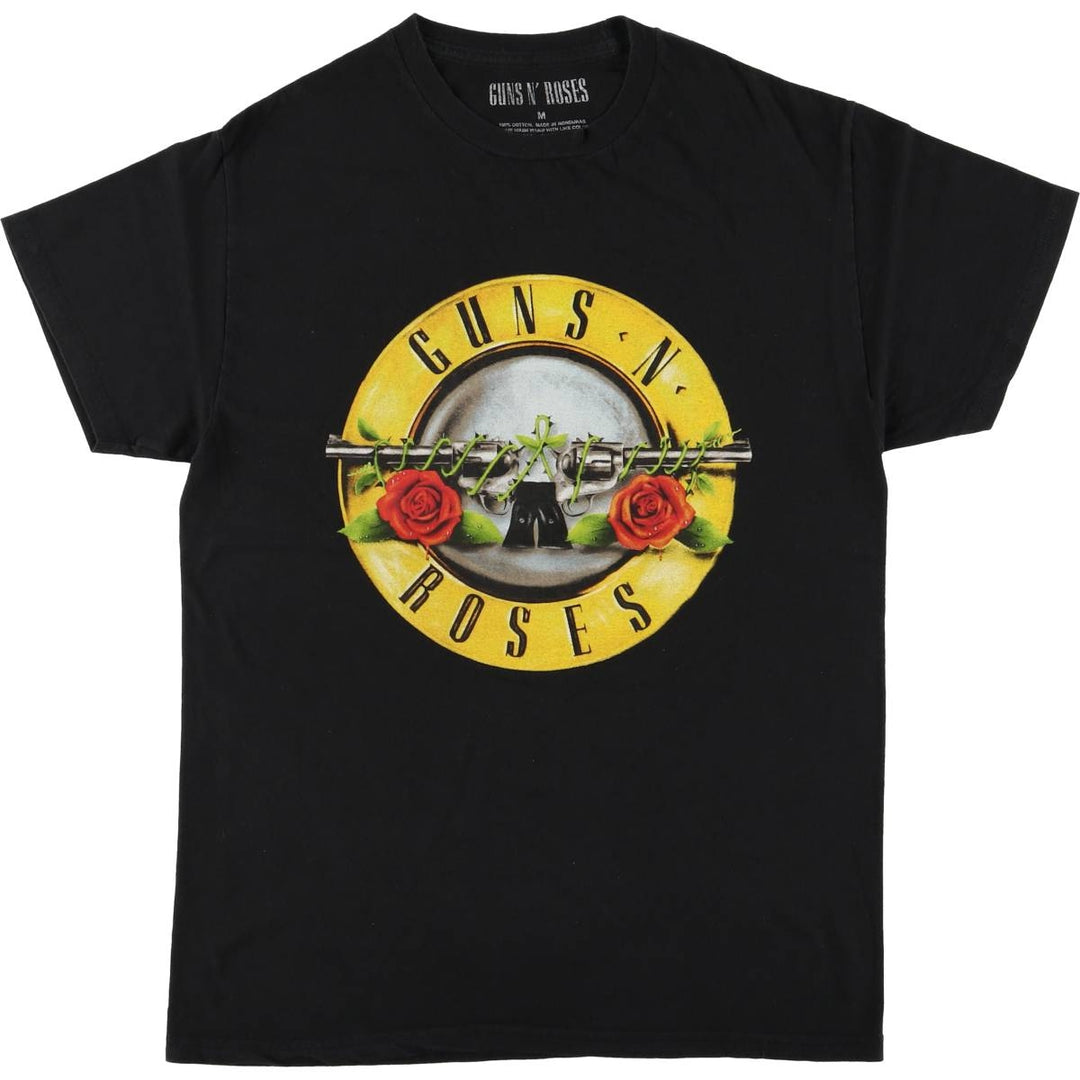 GUNS N' ROSES Guns N' Roses Band T-shirt Band Tee Men's M size cotton black type Vintage Second Hand