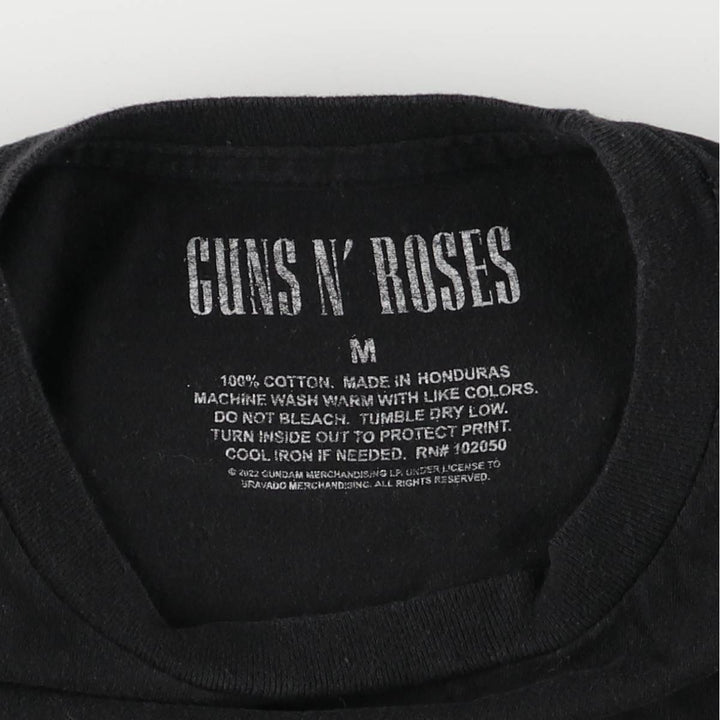 GUNS N' ROSES Guns N' Roses Band T-shirt Band Tee Men's M size cotton black type Vintage Second Hand