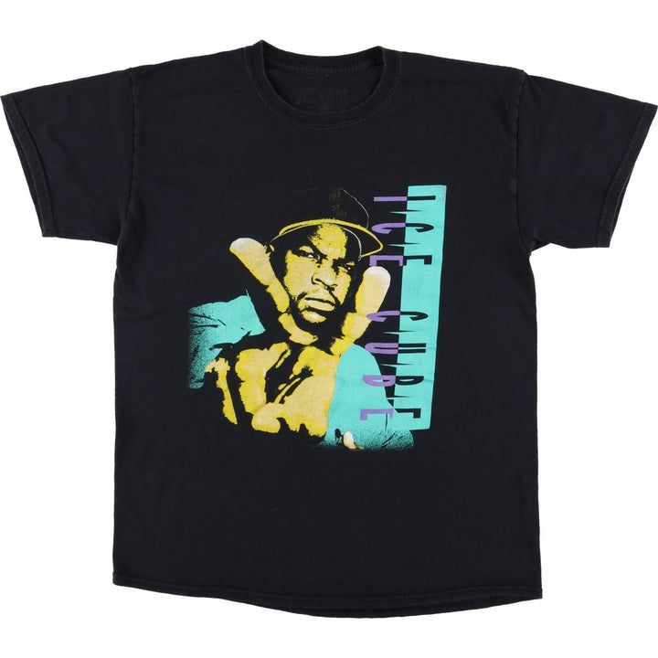ICE CUBE Rap T-shirt, Men's L size cotton black type Vintage Second Hand