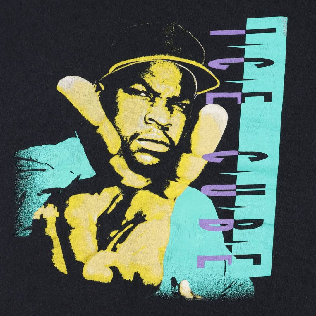 ICE CUBE Rap T-shirt, Men's L size cotton black type Vintage Second Hand