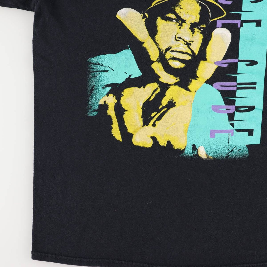 ICE CUBE Rap T-shirt, Men's L size cotton black type Vintage Second Hand