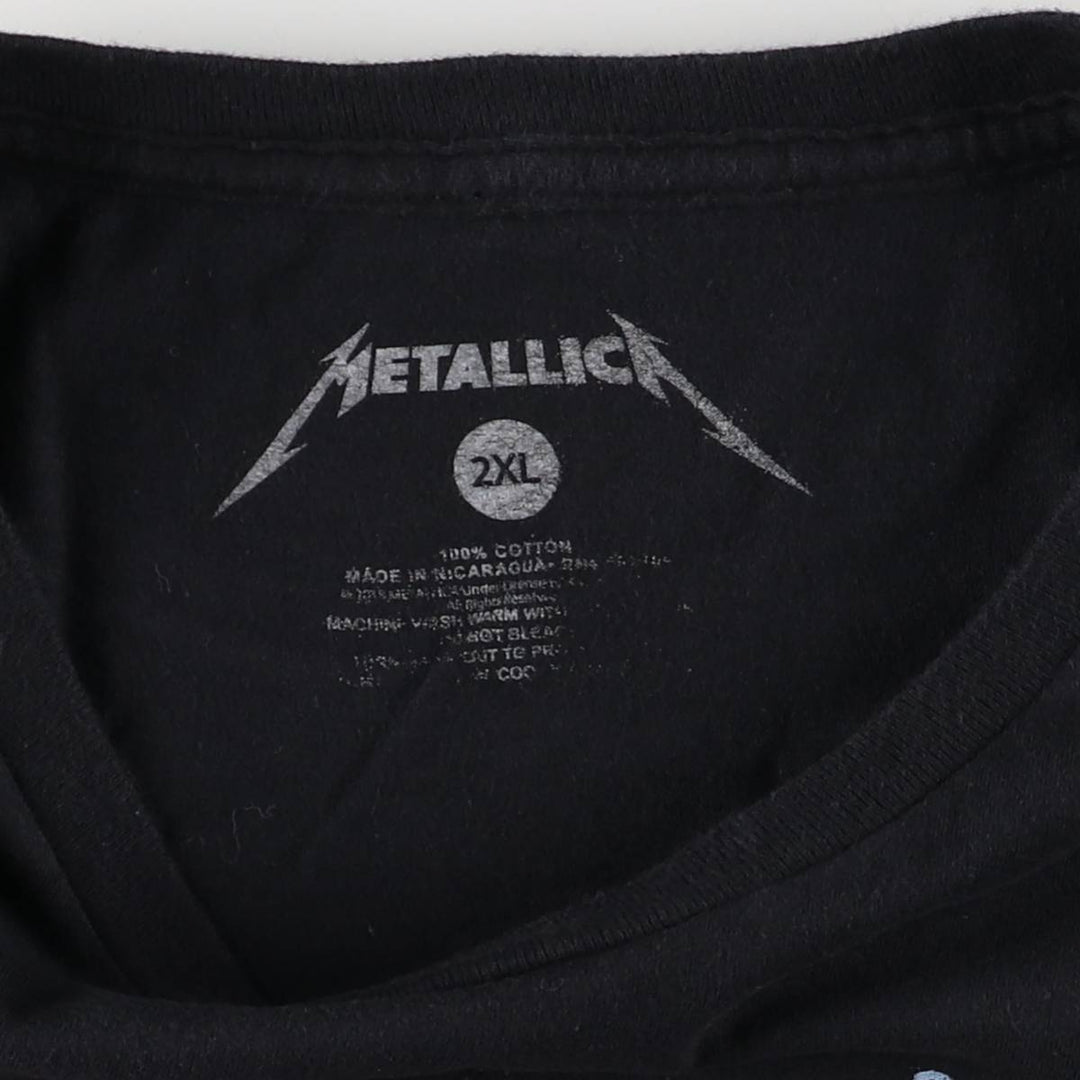 Metallica Skull Pattern Band T-Shirt, Men's Size L cotton black type Vintage Second Hand