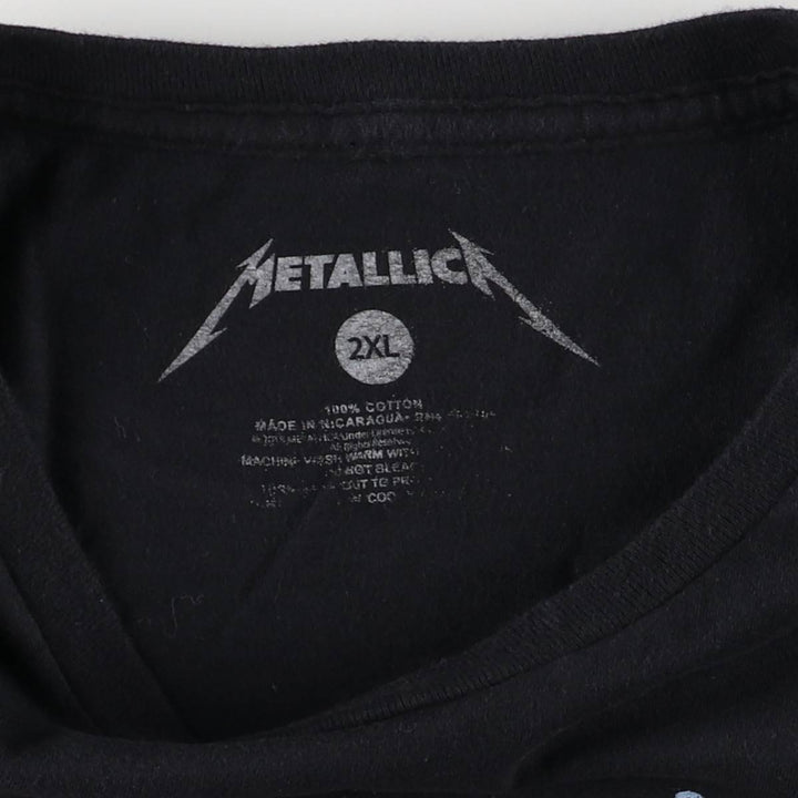 Metallica Skull Pattern Band T-Shirt, Men's Size L cotton black type Vintage Second Hand