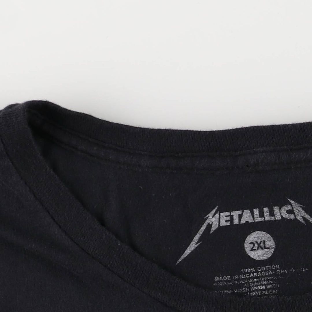 Metallica Skull Pattern Band T-Shirt, Men's Size L cotton black type Vintage Second Hand