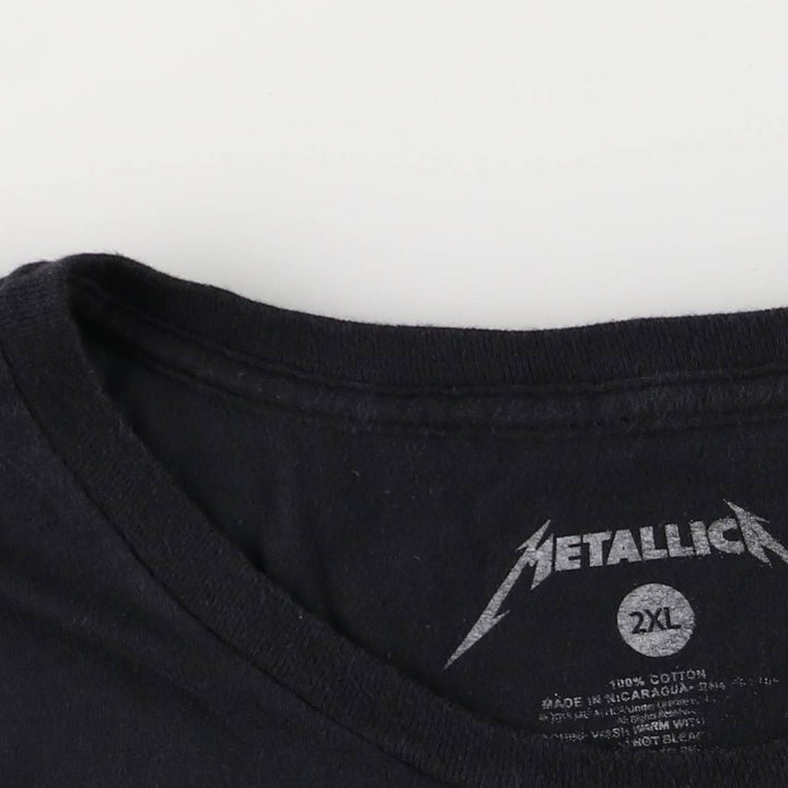 Metallica Skull Pattern Band T-Shirt, Men's Size L cotton black type Vintage Second Hand