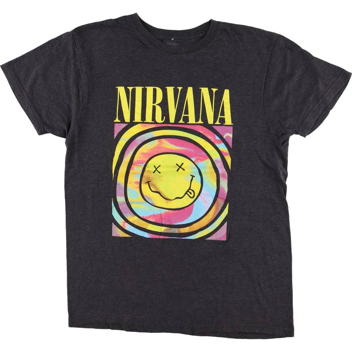 NIRVANA Nirvana Band T-shirt, Band T, Men's M size unclear black type Vintage Second Hand
