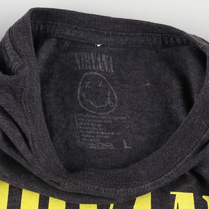 NIRVANA Nirvana Band T-shirt, Band T, Men's M size unclear black type Vintage Second Hand