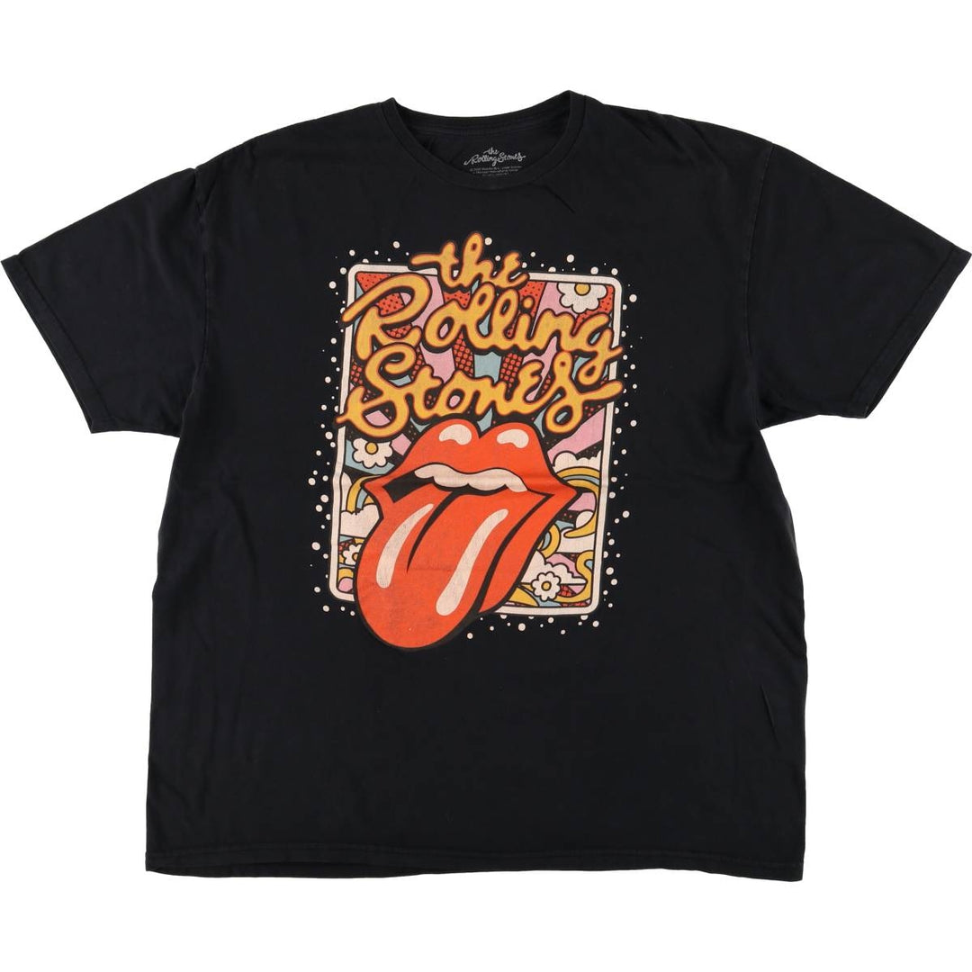 The Rolling Stones Band T-shirt, Men's XL cotton black type Vintage Second Hand
