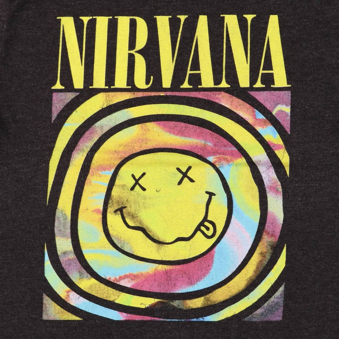 NIRVANA Nirvana Band T-shirt, Band T, Men's L size cotton black type Vintage Second Hand