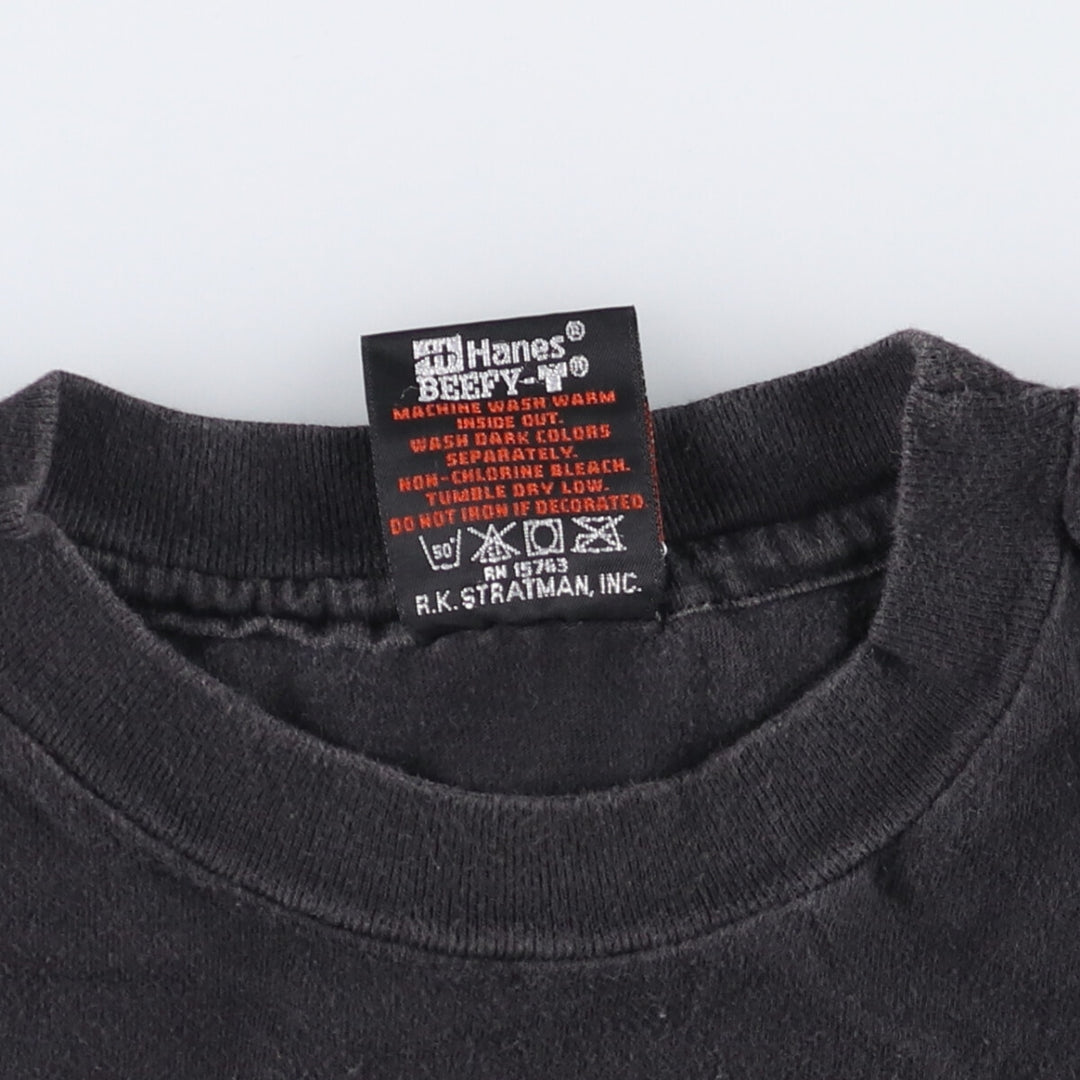 Harley-Davidson Motorcycle Bike T-shirt Made in USA Men's L size cotton black type Vintage Second Hand