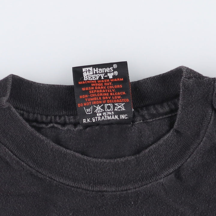 Harley-Davidson Motorcycle Bike T-shirt Made in USA Men's L size cotton black type Vintage Second Hand