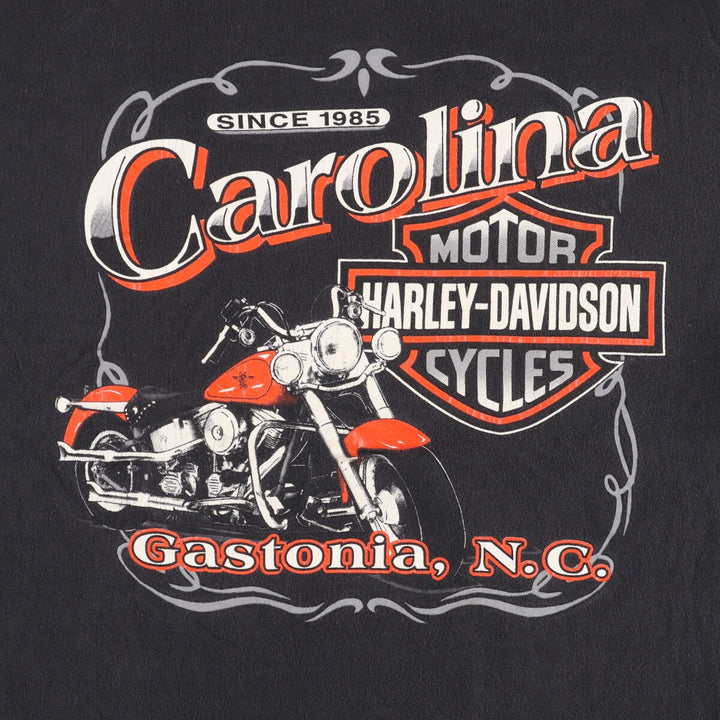 Harley-Davidson Motorcycle Bike T-shirt Made in USA Men's L size cotton black type Vintage Second Hand
