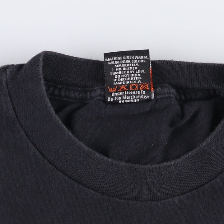 Harley-Davidson Fire Pattern Motorcycle Bike T-Shirt Made in USA Men's L size cotton black type Vintage Second Hand