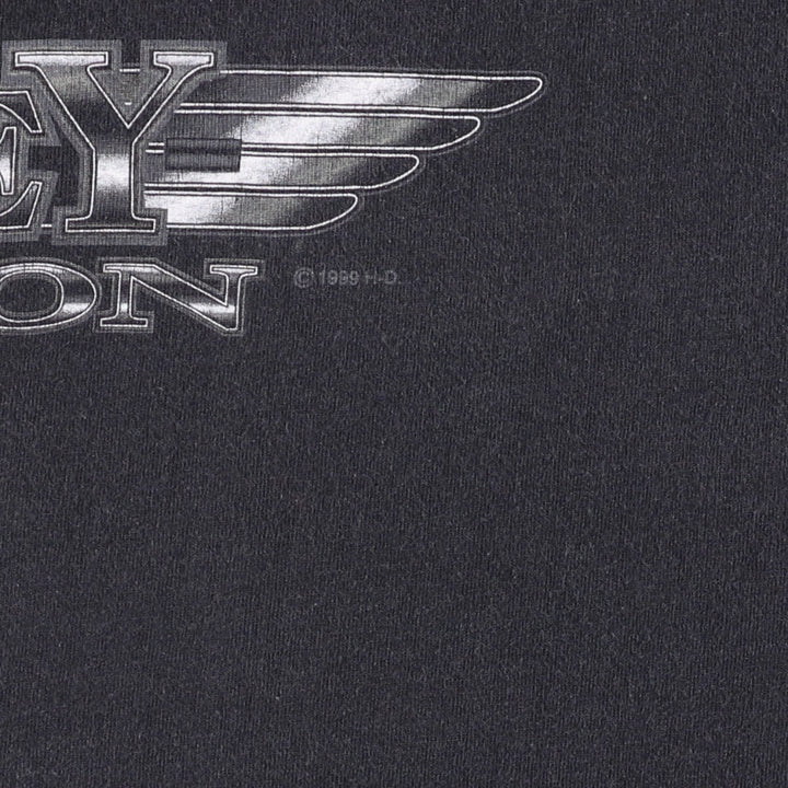 90'S Harley-Davidson Motorcycle T-Shirt, Made in Canada, Men's XXL cotton black type Vintage Second Hand