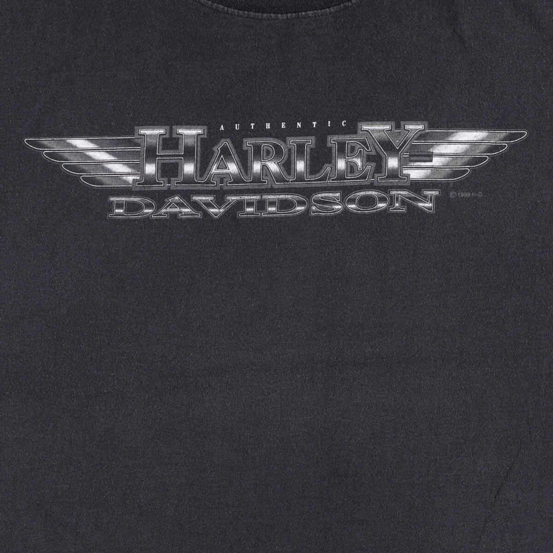 90'S Harley-Davidson Motorcycle T-Shirt, Made in Canada, Men's XXL cotton black type Vintage Second Hand