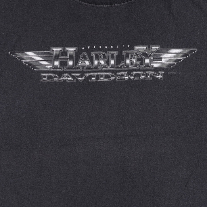 90'S Harley-Davidson Motorcycle T-Shirt, Made in Canada, Men's XXL cotton black type Vintage Second Hand