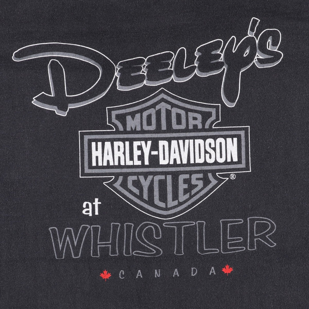 90'S Harley-Davidson Motorcycle T-Shirt, Made in Canada, Men's XXL cotton black type Vintage Second Hand