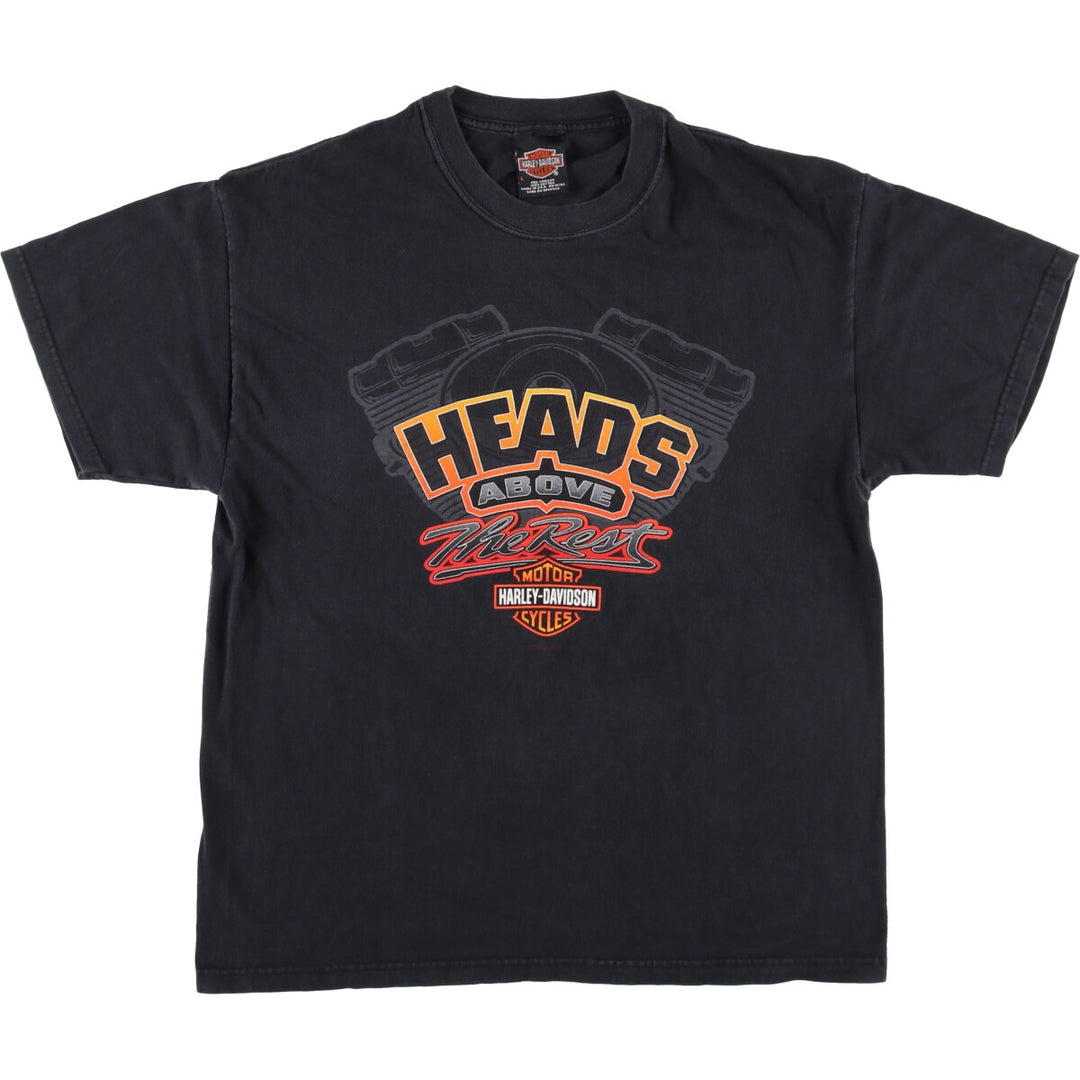 00'S Harley-Davidson Motorcycle Bike T-shirt Made in USA Men's L size cotton black type Vintage Second Hand