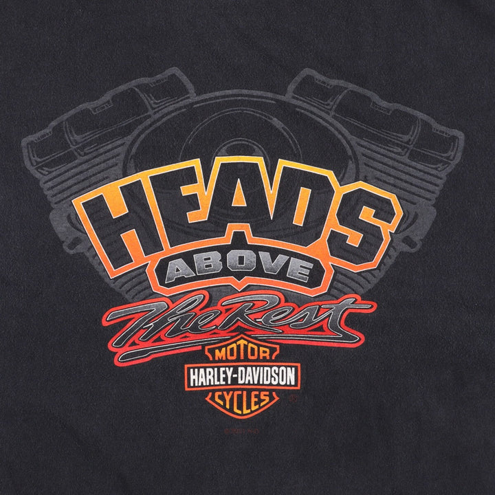 00'S Harley-Davidson Motorcycle Bike T-shirt Made in USA Men's L size cotton black type Vintage Second Hand