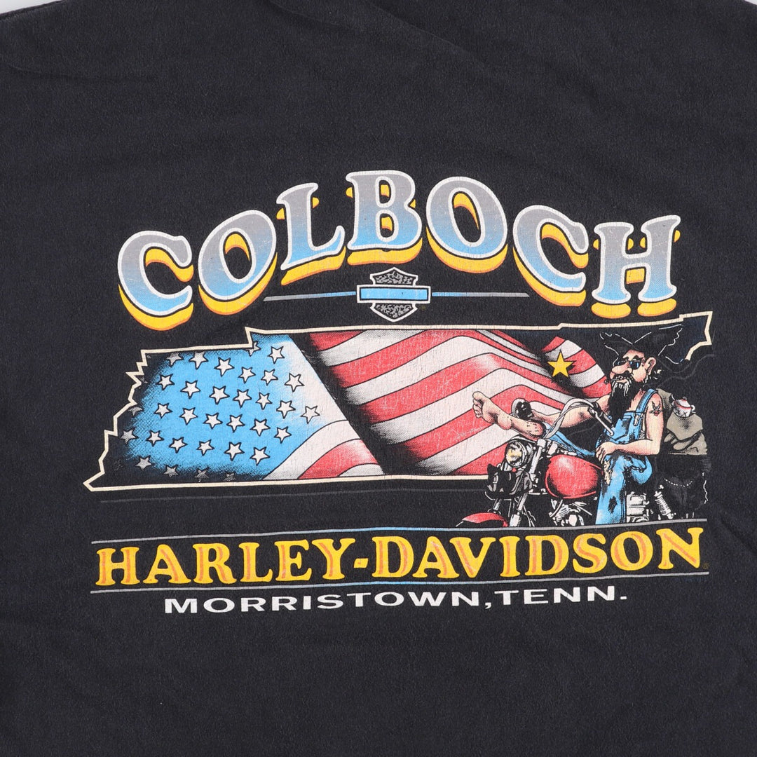 00'S Harley-Davidson Motorcycle Bike T-shirt Made in USA Men's L size cotton black type Vintage Second Hand