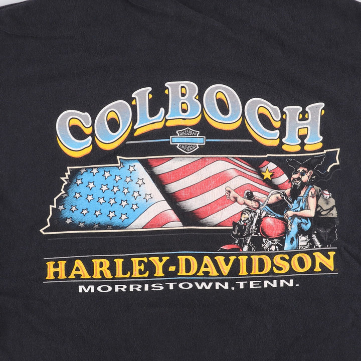 00'S Harley-Davidson Motorcycle Bike T-shirt Made in USA Men's L size cotton black type Vintage Second Hand