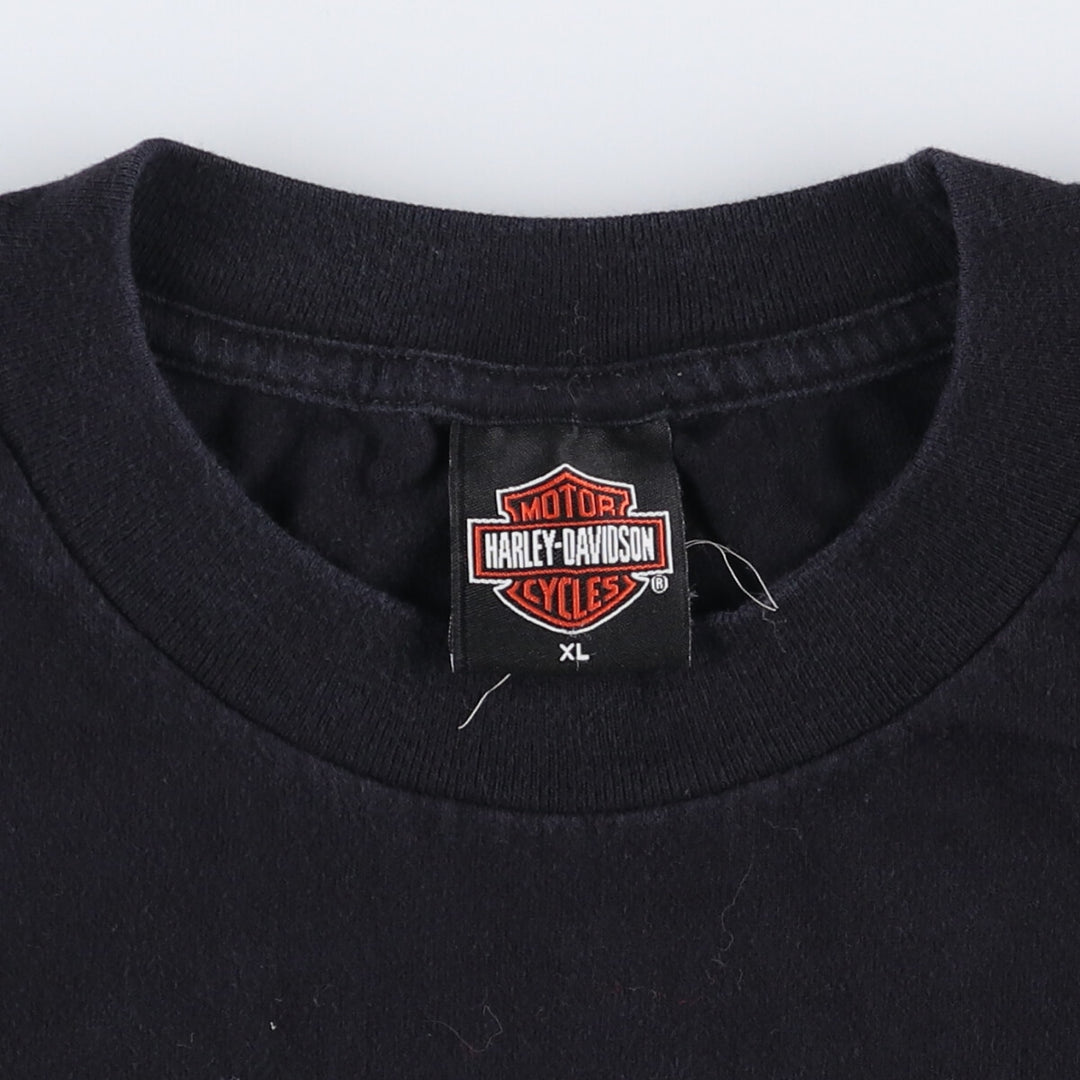 00'S Harley-Davidson Motorcycle Bike T-shirt Made in USA Men's XL cotton black type Vintage Second Hand