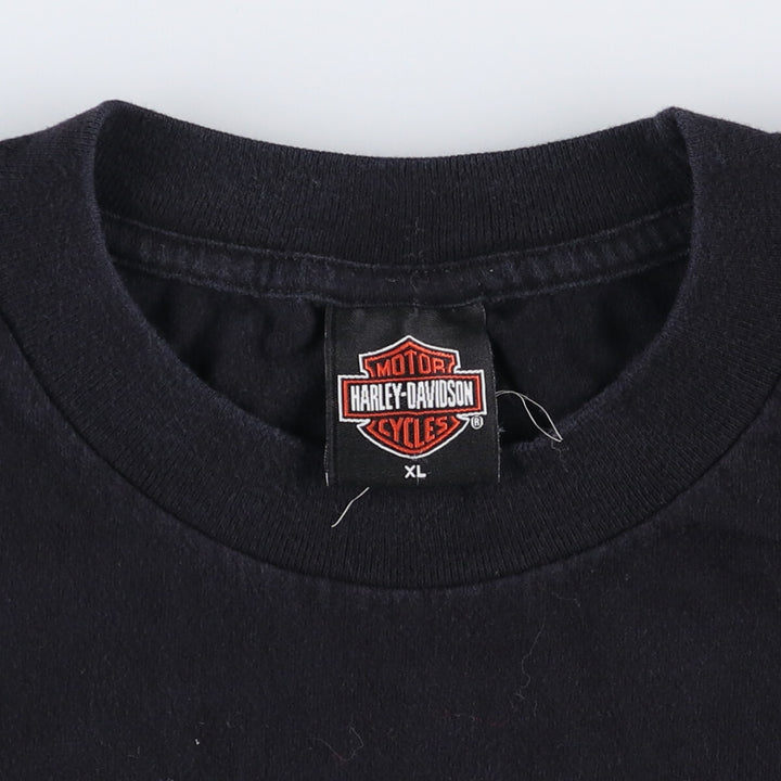 00'S Harley-Davidson Motorcycle Bike T-shirt Made in USA Men's XL cotton black type Vintage Second Hand