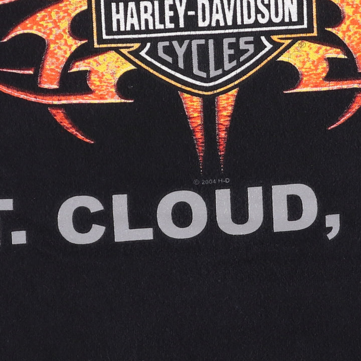 00'S Harley-Davidson Motorcycle Bike T-shirt Made in USA Men's XL cotton black type Vintage Second Hand