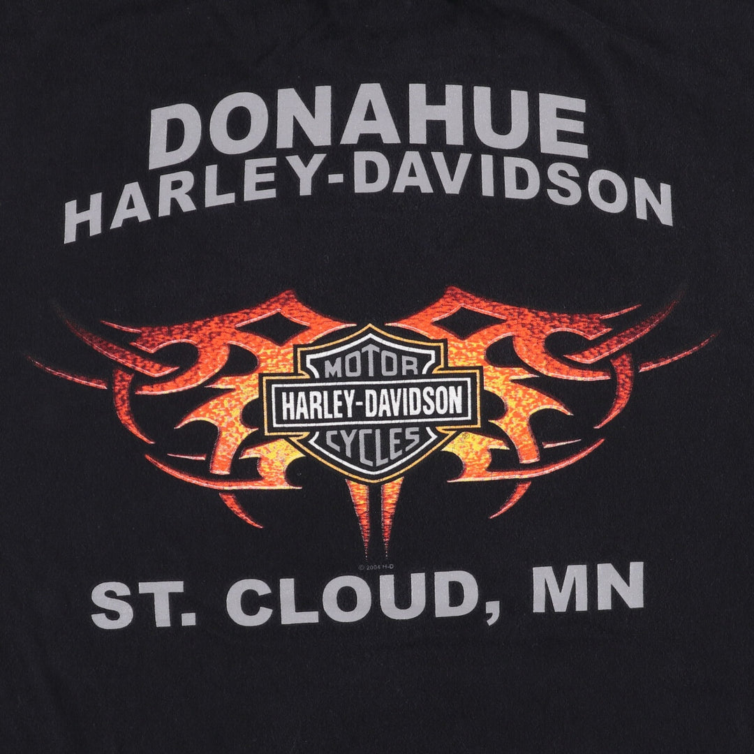 00'S Harley-Davidson Motorcycle Bike T-shirt Made in USA Men's XL cotton black type Vintage Second Hand