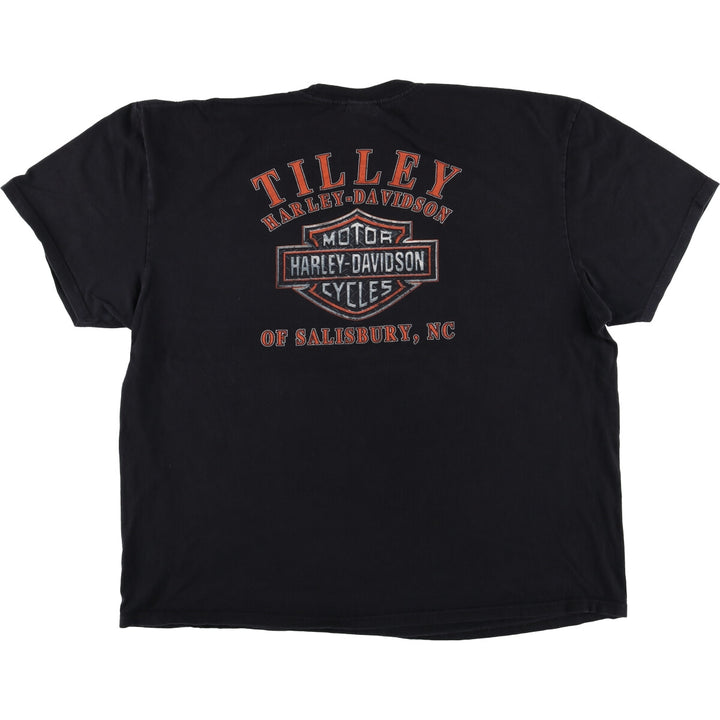 Harley-Davidson Eagle Pattern Motorcycle T-Shirt, Men's, Size XXXL cotton black type Vintage Second Hand