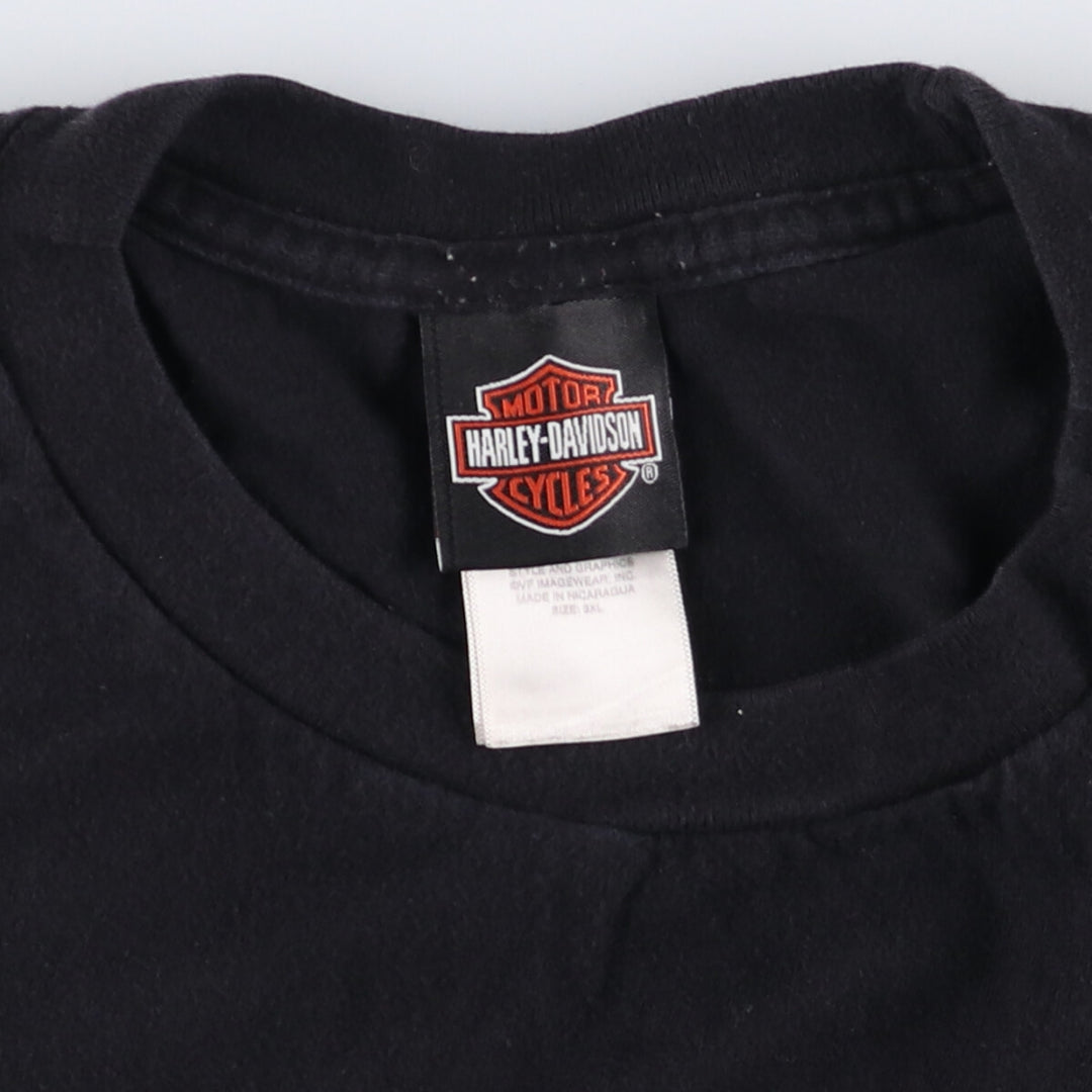 Harley-Davidson Eagle Pattern Motorcycle T-Shirt, Men's, Size XXXL cotton black type Vintage Second Hand