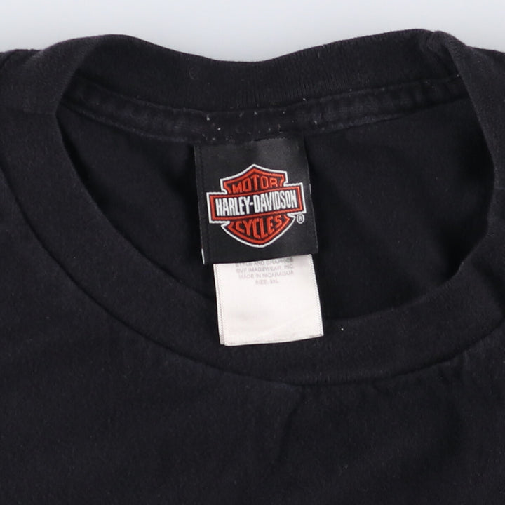 Harley-Davidson Eagle Pattern Motorcycle T-Shirt, Men's, Size XXXL cotton black type Vintage Second Hand