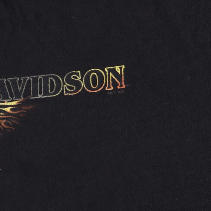Harley-Davidson Eagle Pattern Motorcycle T-Shirt, Men's, Size XXXL cotton black type Vintage Second Hand