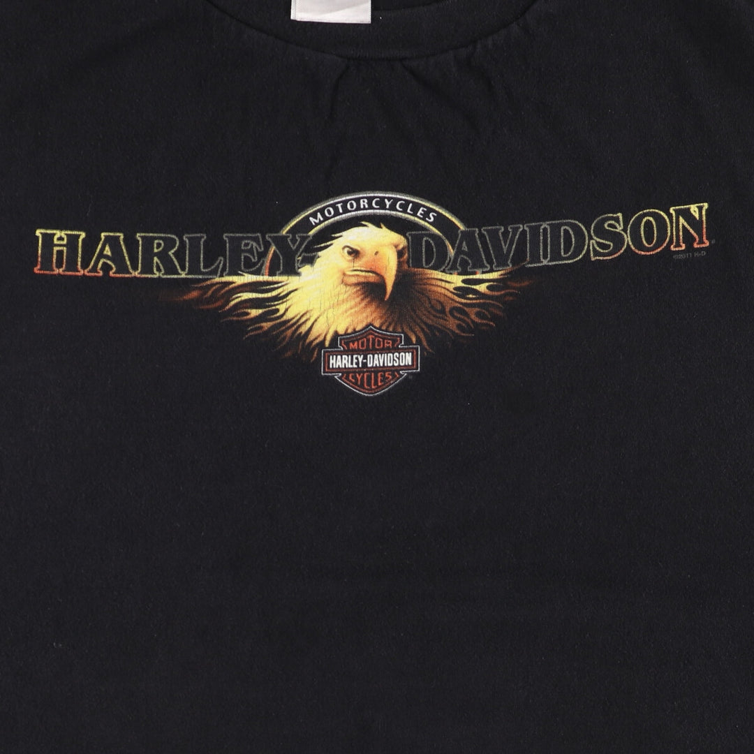Harley-Davidson Eagle Pattern Motorcycle T-Shirt, Men's, Size XXXL cotton black type Vintage Second Hand